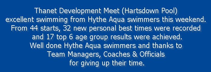 Thanet Development Meet (Hartsdown Pool) 